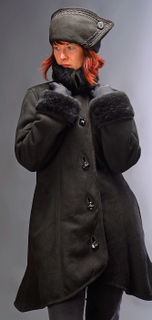 Mid-length Scallop Jacket with Pillbox Hat